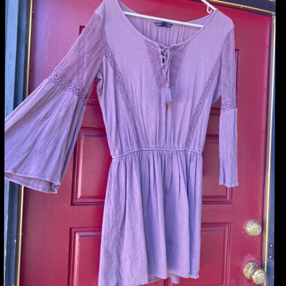 American Eagle Plum Purple Long Sleeve Dress